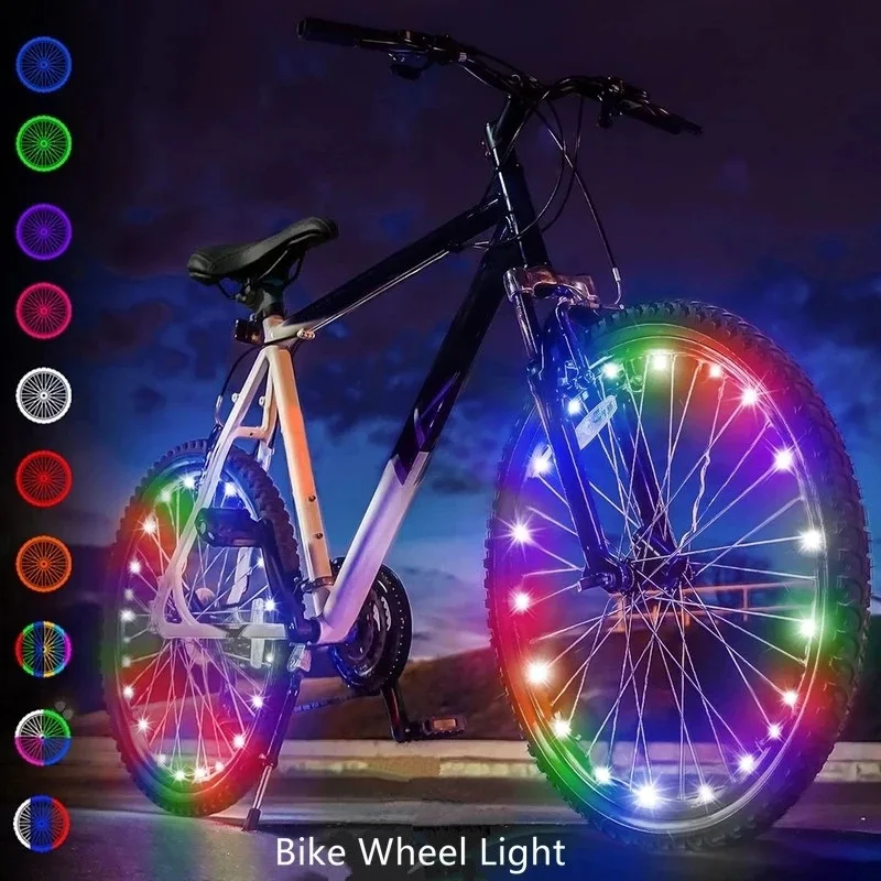 Waterproof Led Wheel Lights For Bike Bicycle Wheel String Lights For Night Riding 17 Inch Pure White Rgb Wheel Ring Lights Strip