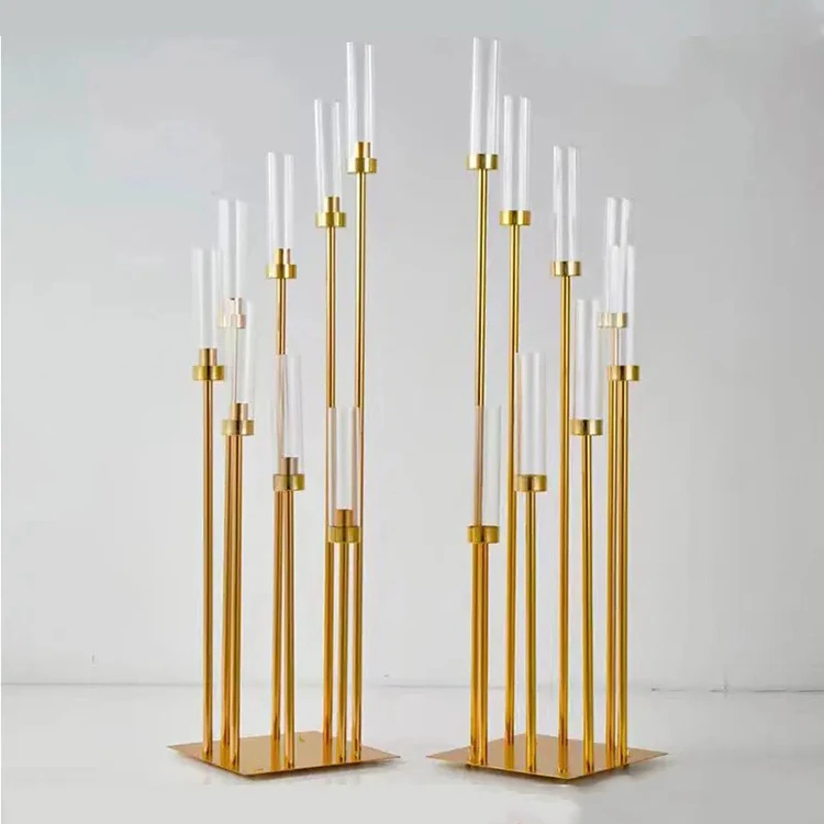 Wedding Centerpieces Candle Holder 5 8 Arm Gold Metal Tall Candlestick Candelabra For Wedding Table Decorations