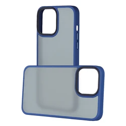 Translucent Matte Smooth Colorful metal button PC TPU Anti-drop Phone Case for iphone 14 13 12  cover XS
