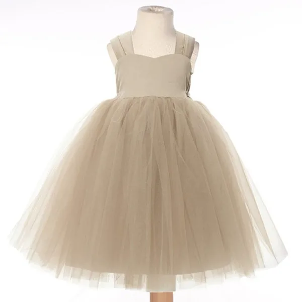 Satin Tulle Flower Girl Dress Tutu Birthday Dresses Baby Frock Design