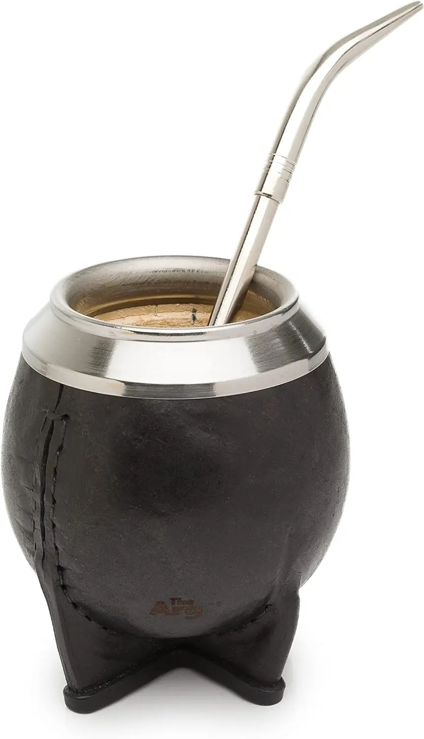 Горячая распродажа аргентиновая кожаная кружка Yerba Mate с трубочкой