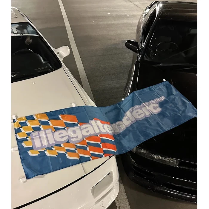 Nobori Flag With Printing Logo Full Color Cheap 100% Polyester Double Sided Car Racing Decoration Custom Japanese Nobori Flag