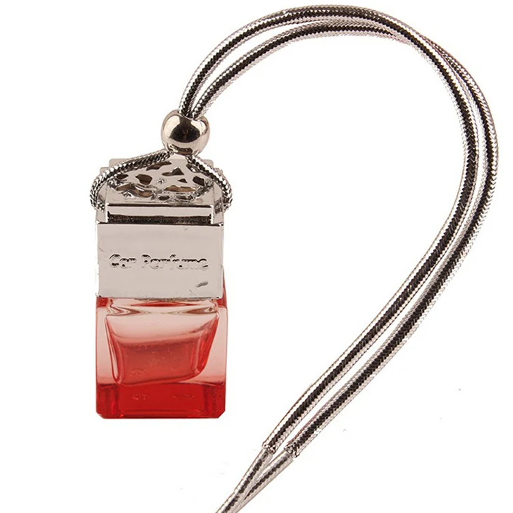 8ml Luxury Square Shaped Empty Mini Hanging Aromatherapy Air Freshener Essential Oil Glass Car Diffuser Perfume Bottle