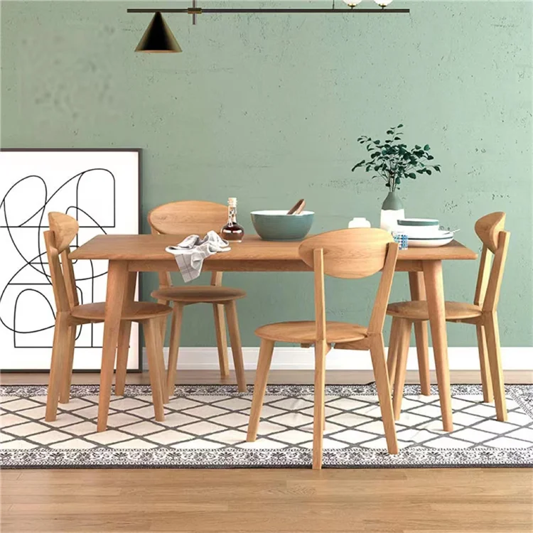 Modern Style Solid Wood Rectangular Dining Table Easy Assembly Office & Coffee Desk Kitchen Home Furniture-Wholesale Price