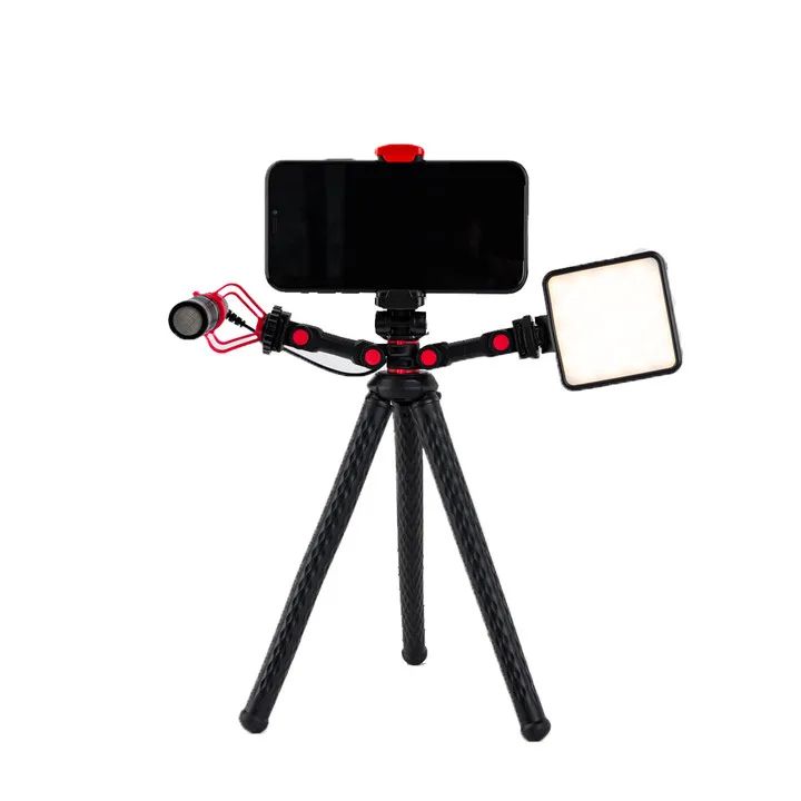 Fotopro Гибкий Осьминог штатив Vlogging комплект со светодиодной подсветкой и микрофоном для записи