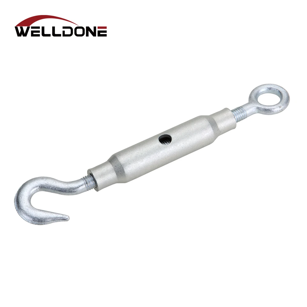 Din1478 Galvanized Hook Eye Jaw Plate Closed Pipe Body Turnbuckle for wire rope
