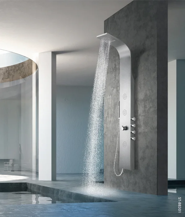 Waterproof Bathroom Rainfall Shower Column Faucet Elegant Bath Shower Tower Panel