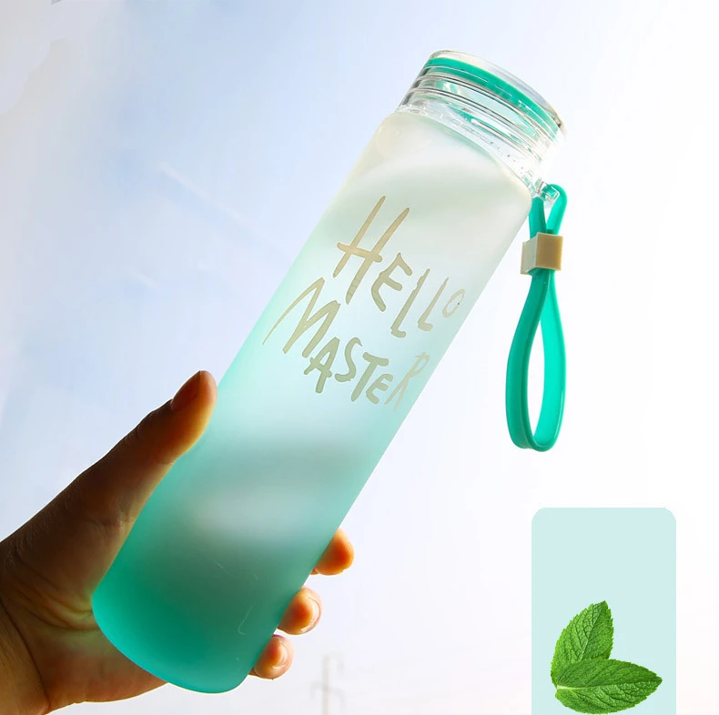 Factory wholesale direct selling New Eco-friendly Customize Travel Fruit Frosted Clear Juice Glass Drinking Water Bottles