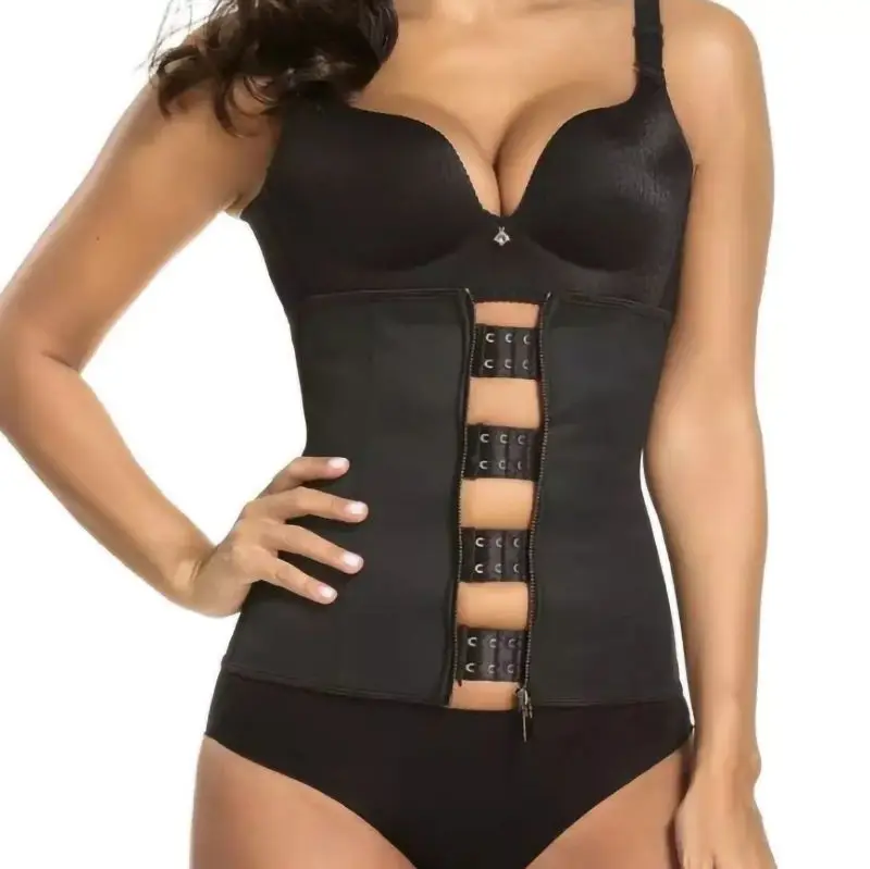 7 Steel Boned Underbust Slimming Waist Shapers Zip & Hook Slimming Sheath Latex Girdles Corset Plus Size