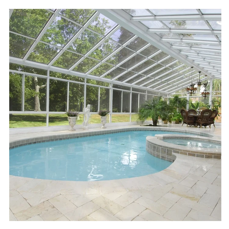 
swimming pool garble house aluminium glass retractable swimming pool enclosures 