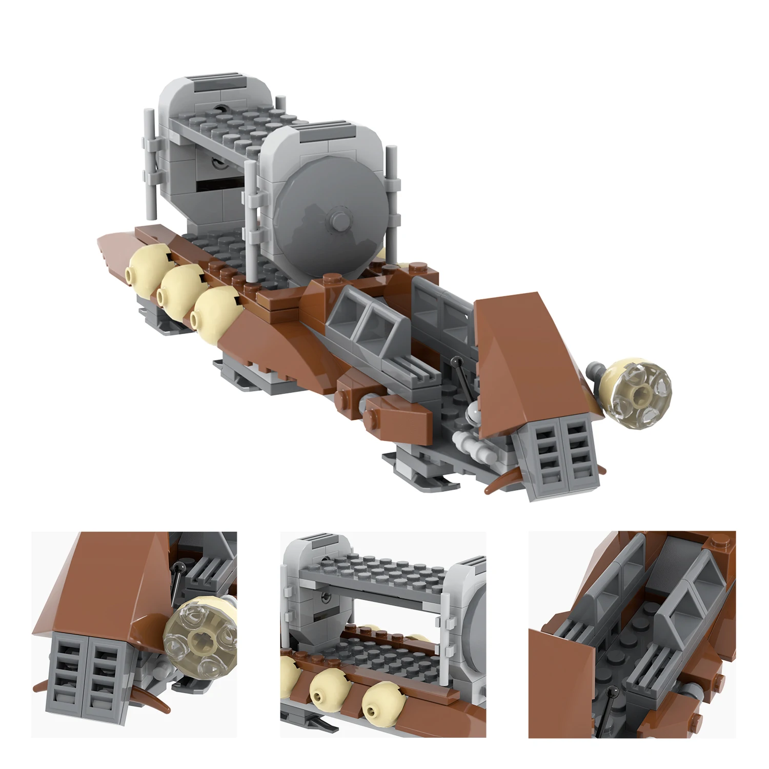 MOOXI Transporter Clone Speeder корпусный велосипед летающий мотоцикл снегоход тредспидер переноска космические войны кирпич детская игрушка