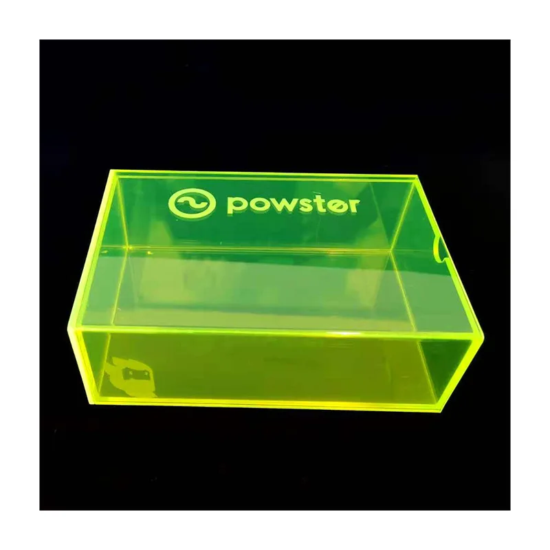 PMMA box Custom Translucent Colorful Plexiglass Laser Green Acrylic Box  with Lid