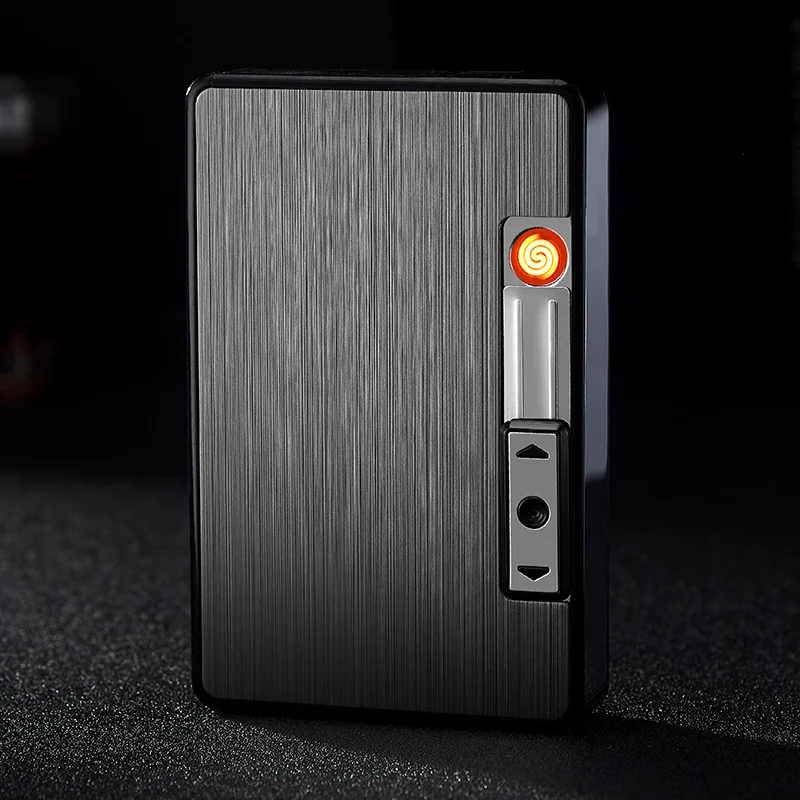 JL-236N 2019 Focus Brand Wholesale cigarette box with lighter USB Rechargeable cigarette lighter case