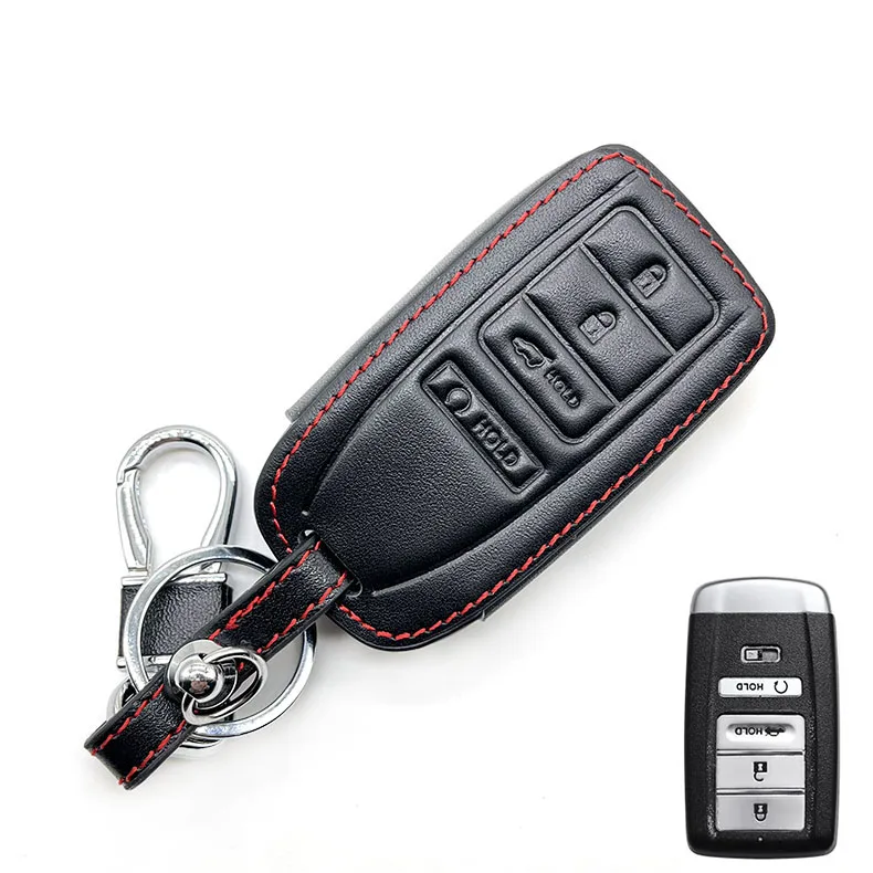 Leather Car Key Cover Smart Remote Fobs Shell Case Auto Accessories For Acura ILX RLX TLX RDX MDX 2016 2017 2018 2019 2020 2021