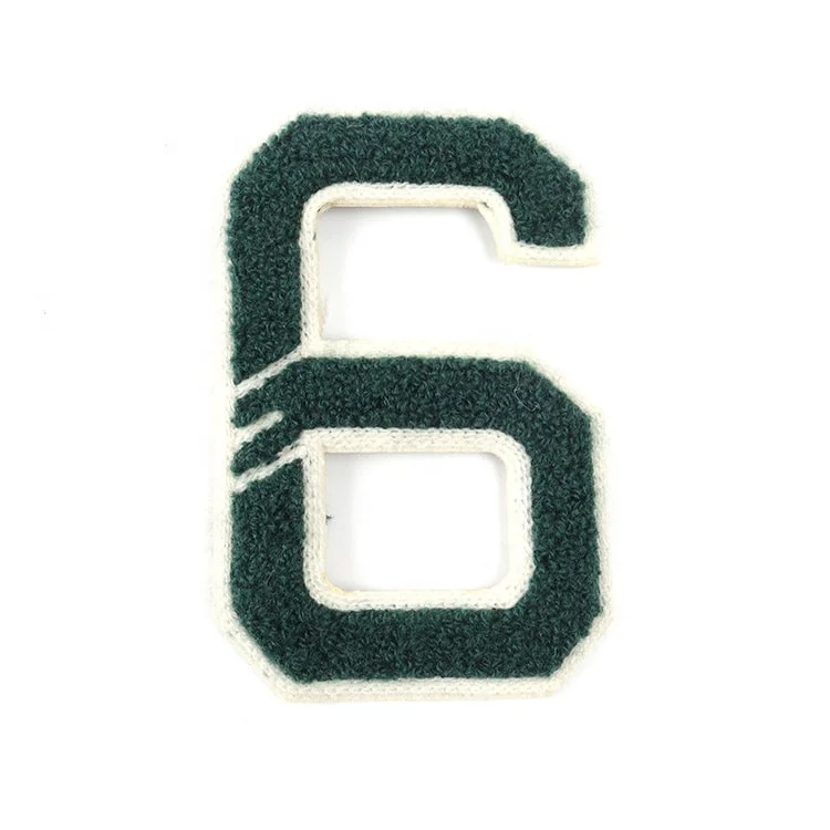 High quality custom iron on embroidered chenille letterman patches name Letter