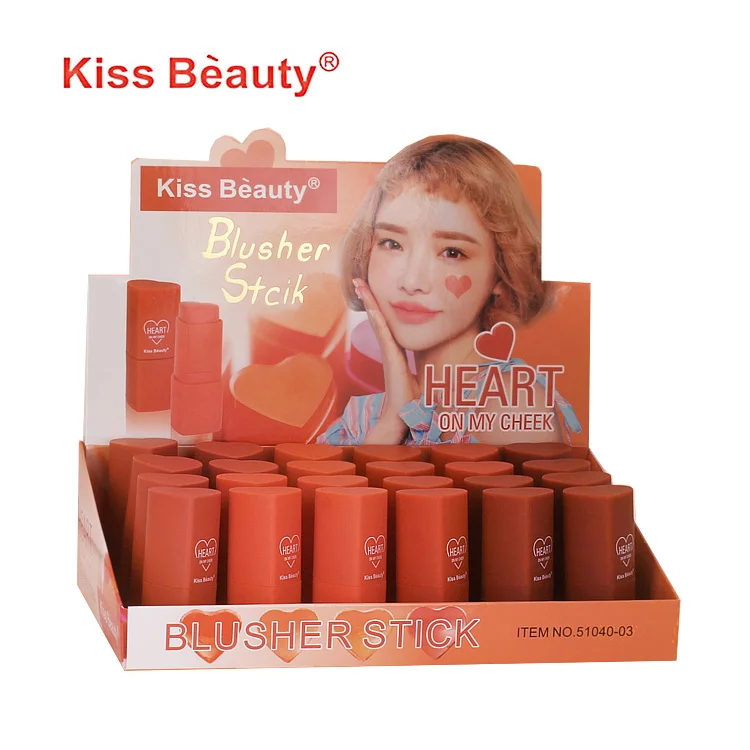 
kiss beauty face makeup four colors blusher stick private label 