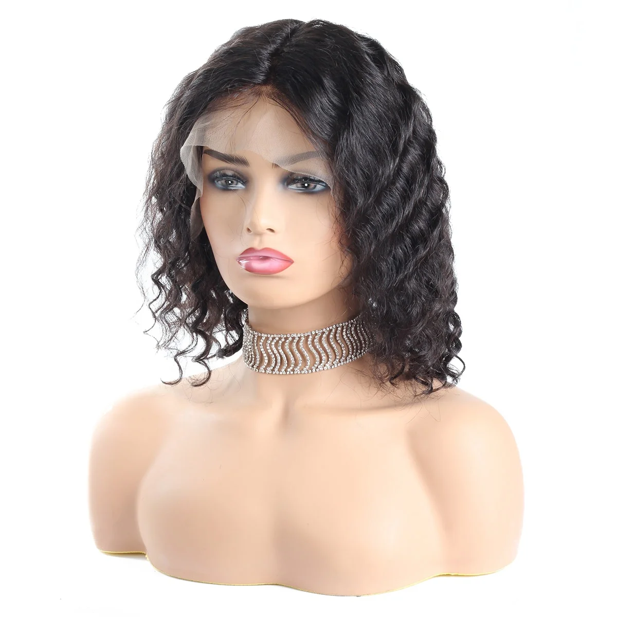 AMLHAIR Wholesale 150% Density Brazilian Hair 13x4 Black Deep Wave Silk Base Lace Frontal Closure Soft Human Hair Feel