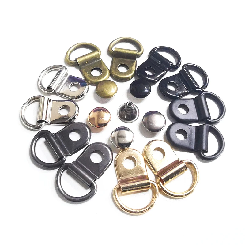 9*14 mm Shoes Lace Buckle D Ring Metal Leather Rivets Rings Martin Shoes Rope Button Accessories Hardware Hook Buckles