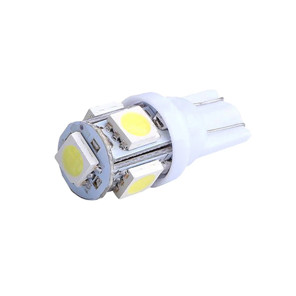 
White 194 T10 W5W 168 2825 158 501 Wedge 5-Smd 5050 Chipsets Led Replacement Bulbs For 12V Car Clearance Lights Marine Light 