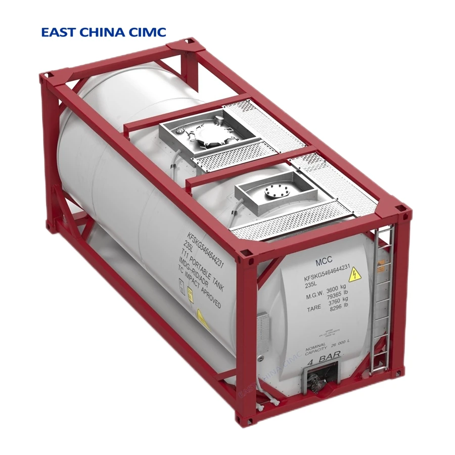 Second Hand 20ft Stainless Steel ISO Tank Container For Chemical Liquid Transport