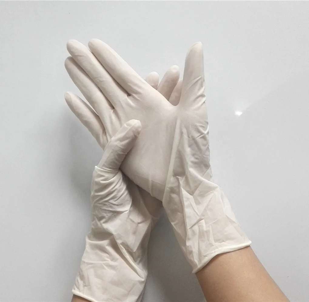 Finger textured Disposable latex gloves White Medical Use Powdered And Powder Free Sterile Latex surgical Gloves