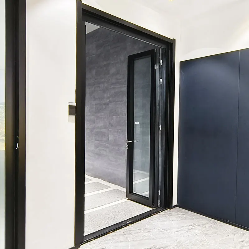Door Frame Black Door Hinge Aluminium Hinged Doors Hot Selling Aluminum Glass Swing Graphic Design Garden Modern Aluminum Alloy
