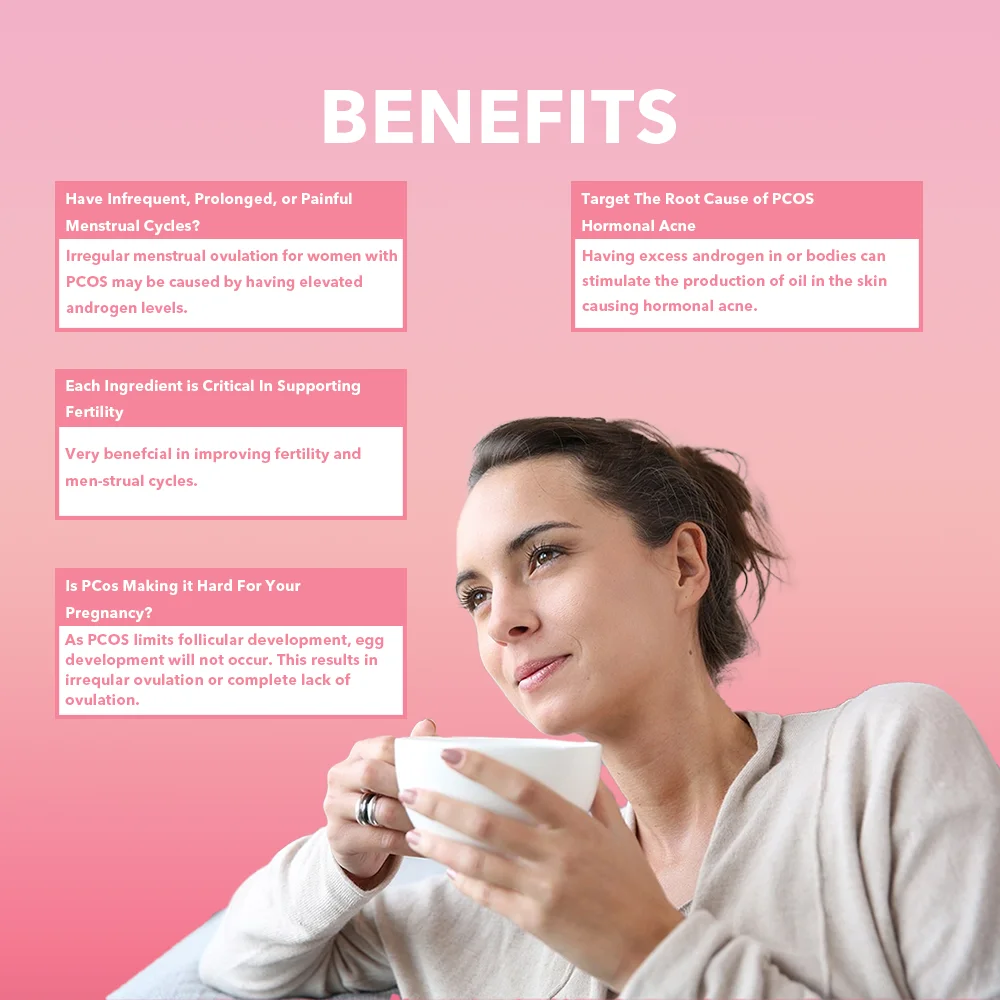 OEM/ODM/OBM Hot Selling Health Herbal PCOS Tea Support Fertility Health & Hormone Balance Tea Healthy Menstrual Cycle For Women