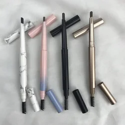 Wholesale Waterproof Private Label Automatic Makeup Eye Brow Pink Triangle Pencil 3D Custom Eyebrow Pencil with Brush