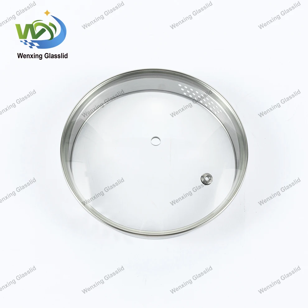 Multi Sized Kitchen Cookware Part  Strainer L Type Glass Pot Lid for Frying Pans Essential Cookware Parts Glass Wok Lid