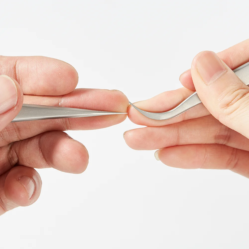 Yelix 3D Series Great Precisely Makeup Tool Eyelash Tweezers Private Label Stainless Steel Russian Volume Tweezers