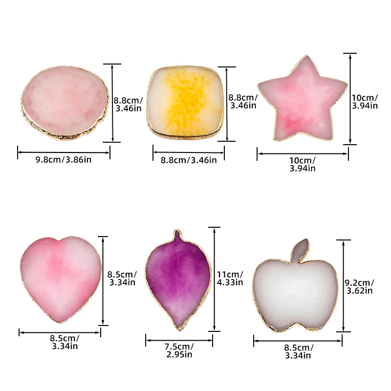 High Quality Pink Jade Square False Stand Makeup Tray Color Display Art Nail Lash Agate Stone Gel Resin Palette Holder Polish