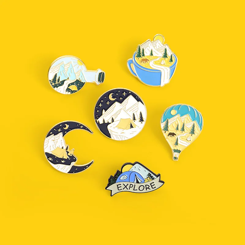 Zephyr Mount Fuji Badges Custom Brooches Pins Badges