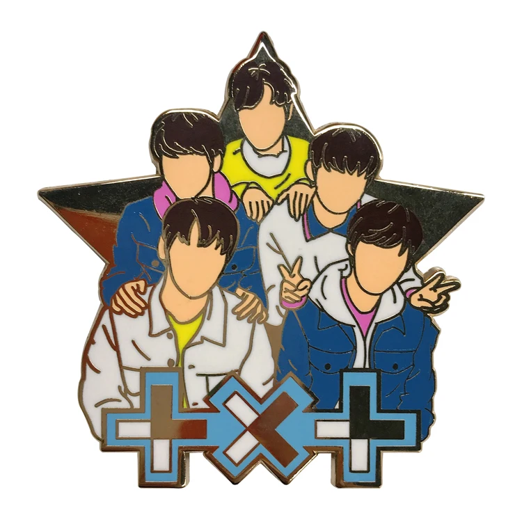 Bulk Custom Design Korean Kpop Idol Enamel Pin Manufacture Low Moq