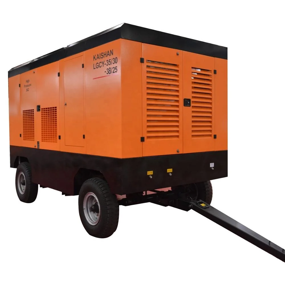 China factory sale mining used portable diesel 450 cfm air compressor with drill rig