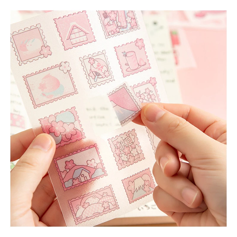 Custom Matte Washi Cute Kawaii Transparent Pvc Deco Clear Journal Planner Stickers Kiss Cut Stickers Sheets