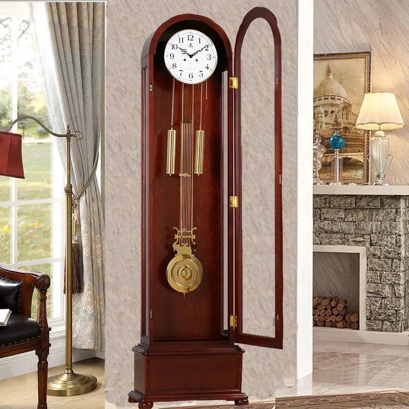 Royal Classic Germany Antique Baroque Style Goddess Big Wooden Floor Standing Mechanism Grandfather Clock With