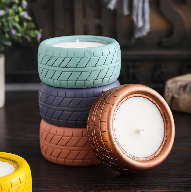 Colorful ECO-Concrete Candle Tealight Holder Table Centerpiece for Home Decor