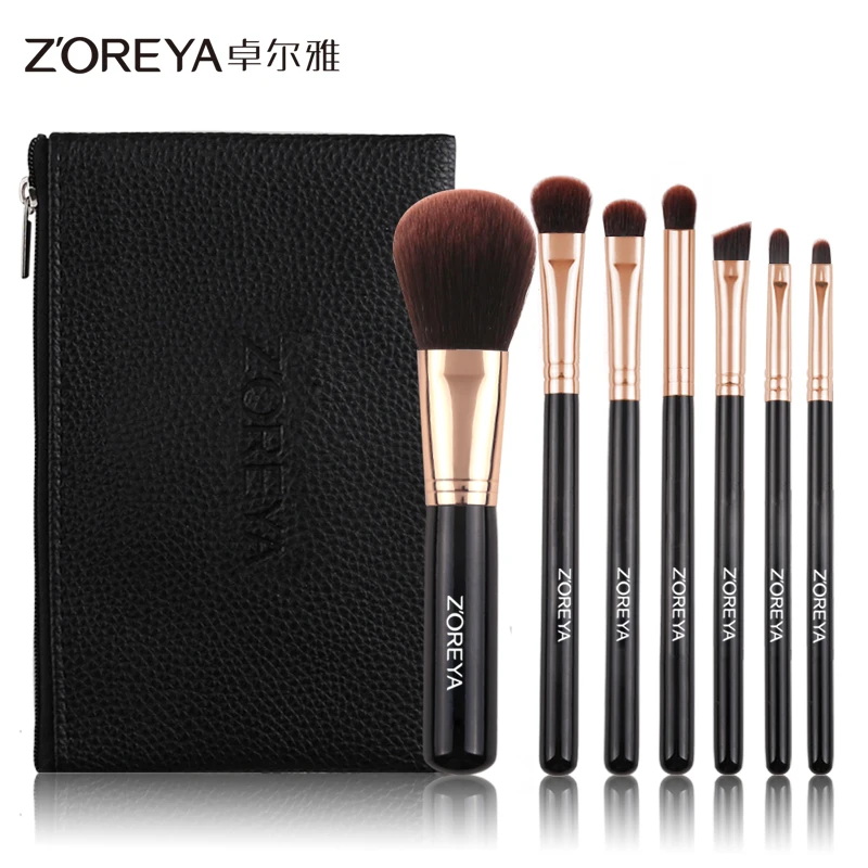 ZOREYA 7 шт. розовые кисти для макияжа девушек с деревянной ручкой