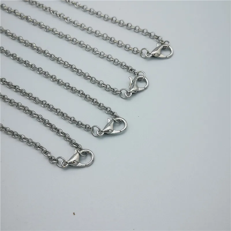 Queena Brass Necklace Chains 22 Inch Link Cable Chain Necklace with Lobster Clasps Bulk for Jewelry Making