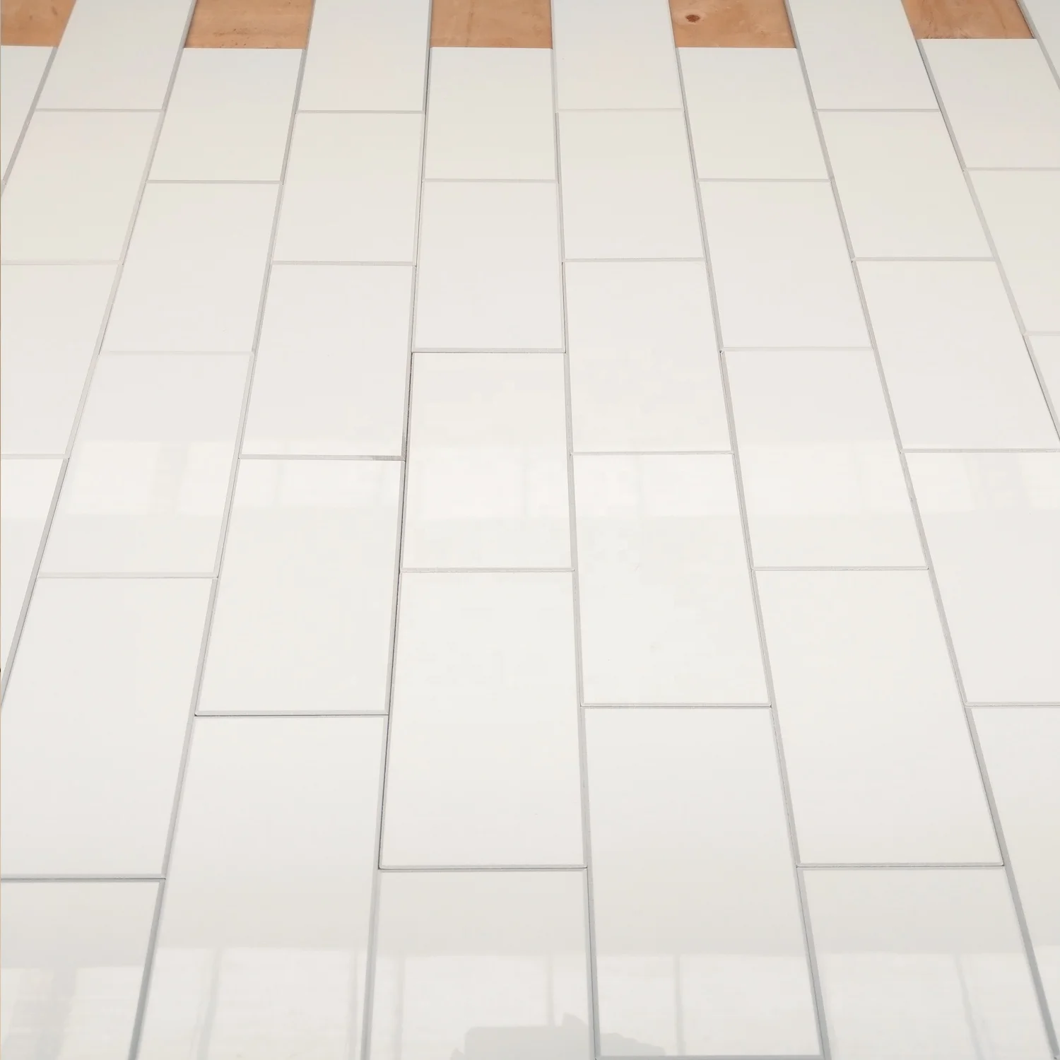 Colorize 4mm peel stick white subway PVC self adhesive wall mosaic tile for kitchen