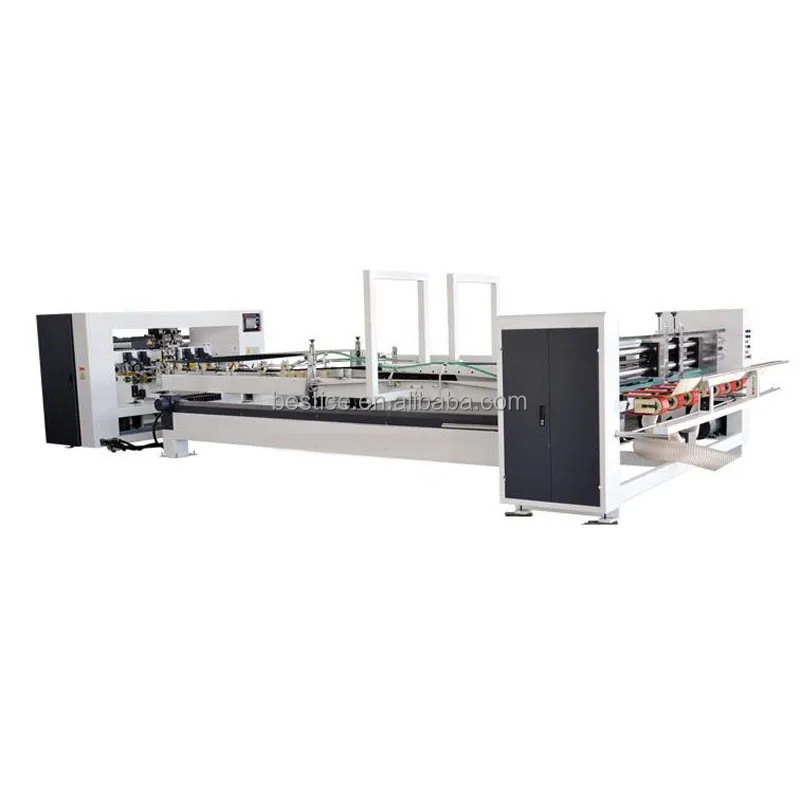 High speed carton box corrugated paperboard stitching machine stitcher stapler gluer machine