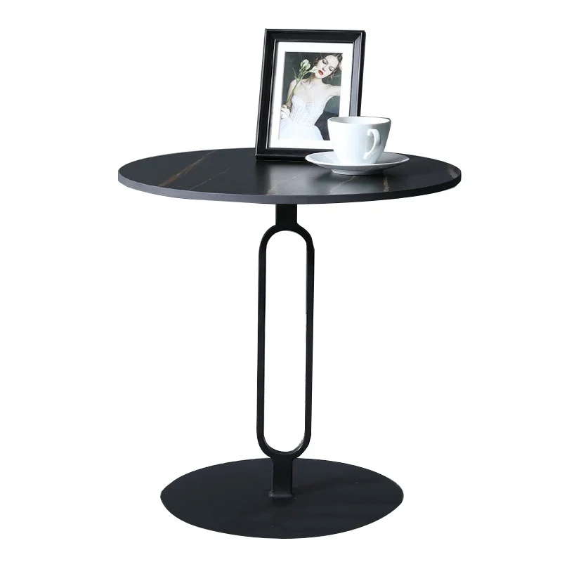 Modern Fashion Iron Rock Plate Coffee Table Nordic Style Corner Decorative Table