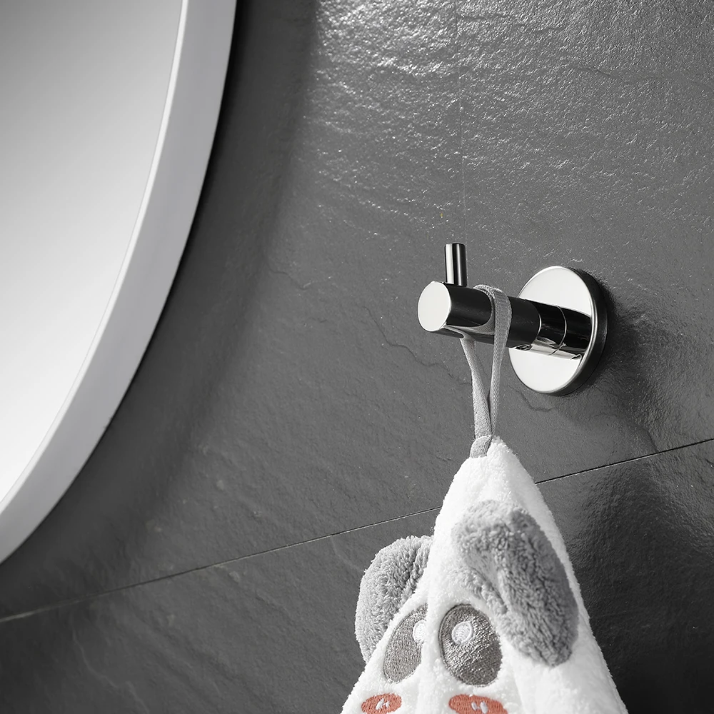 Wholesale Wall Shower Single Robe Hook for Kitchen and Bathroom Coat Hooks Bath Robe Towel Hook Holder