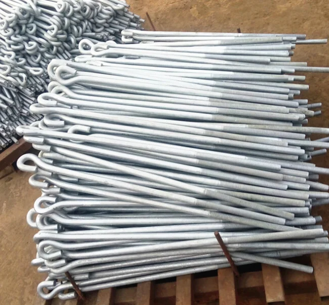 Galvanized L shape and J shape  eye head Anchor Bolt