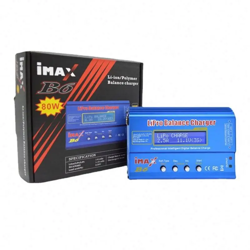 iMax B6 Balance Charger 80W 6A Li-Po/Li-Fe/Ni-MH/Li-lon/Ni-Cd/PB Battery Charger with T plug/Tamiya/XT60 optional