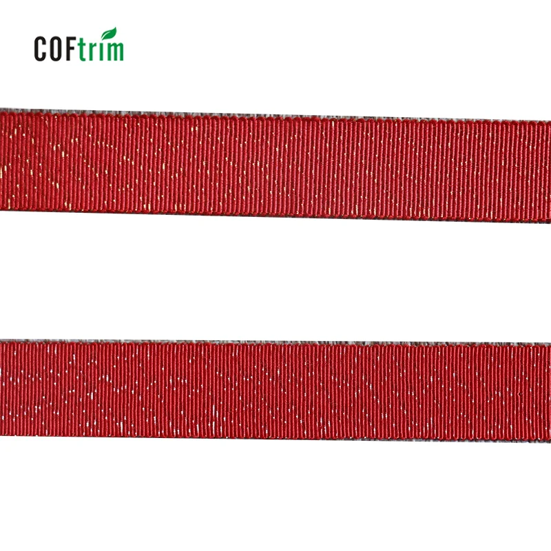 
wholesale double faced lurex yarn rayon Grosgrain Ribbon Hat Ribbon rib ribbon for hat decoration or clothing 