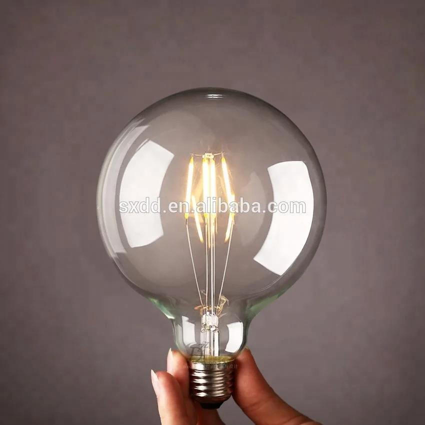 Supplier LED Filament G95 Vintage Edison BULB China Zhejiang E27 AC100-260V Glass OEM 80 Warm Glass Cover Retrofit Led Bulb 80w