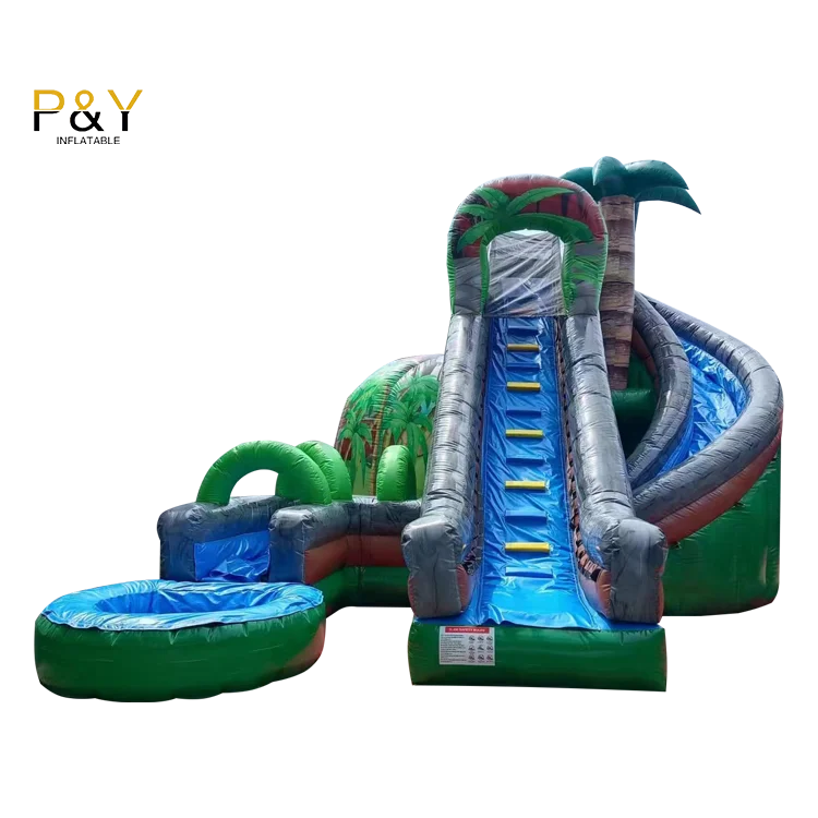 23FT Супер Спиральная тропическая промышленная надувная водная горка для взрослых для открытого бассейна