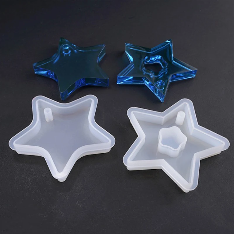 Форма для брелока из смолы в форме сердца, шестигранная, глянцевая, овальная, волнистая, эпоксидная смола, форма для изготовления ювелирных изделий, инструменты для подвесок