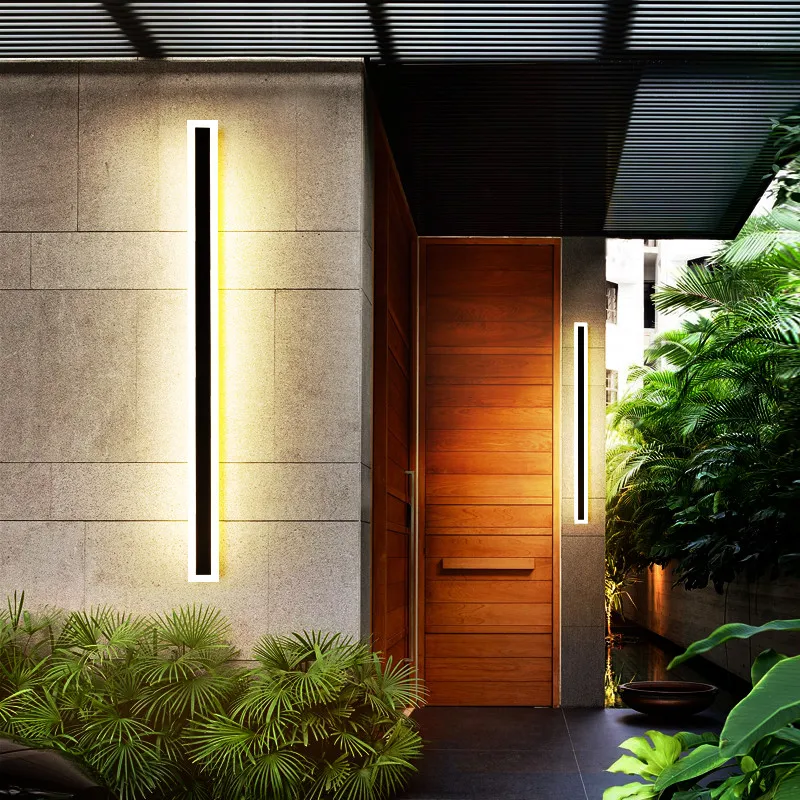 Hotel Villa Garden Waterproof Linear Long Strip Wall Sconce Lighting Fixture Wall Lamps Led Outdoor Wall Lights